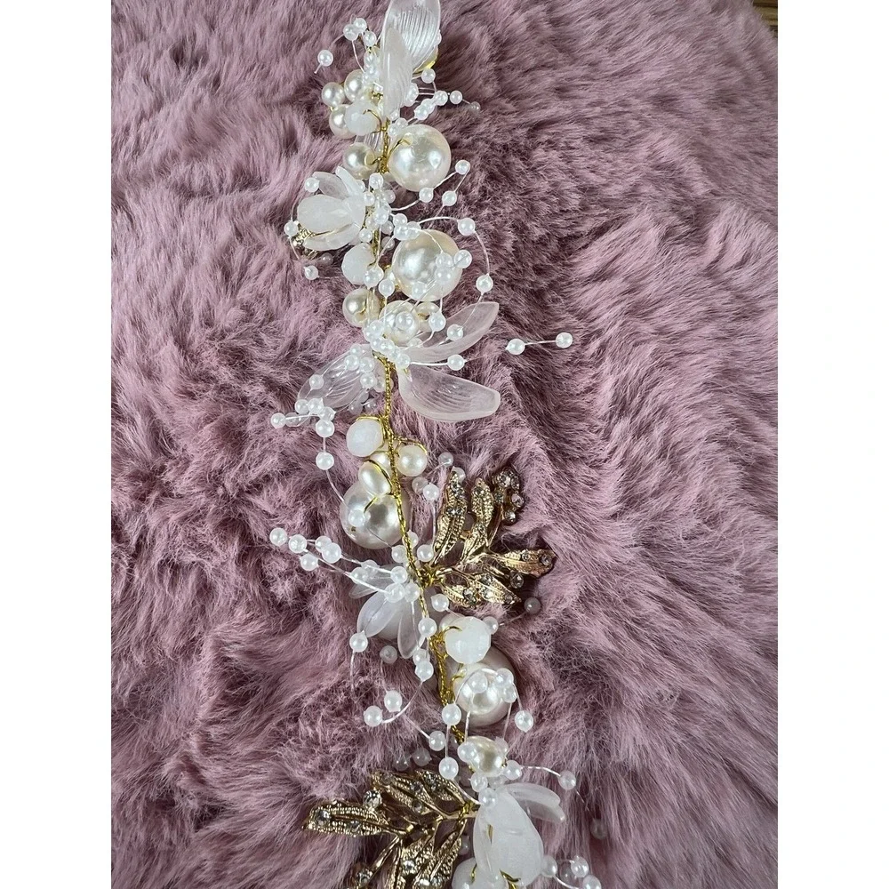 Bride Wedding Hair Vine Accessories Hair Piece Bridal Headpiece gold